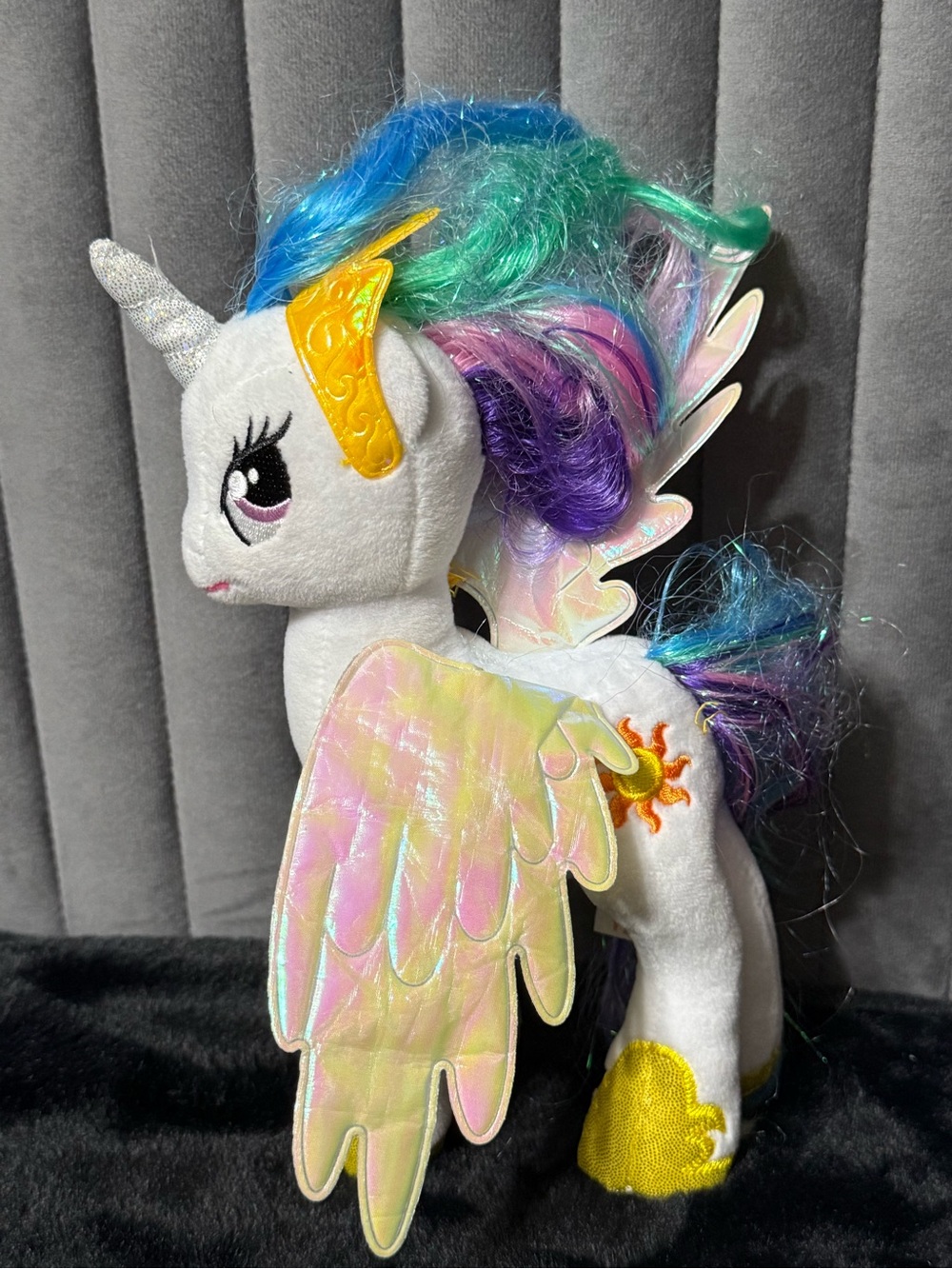 💖4/$25-TY Sparkle My Little Pony Princess Celestia Plush Rainbow Pegasus Unicorn